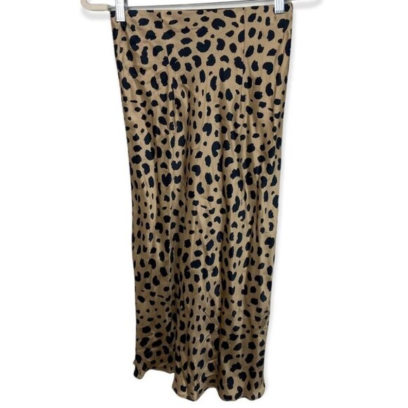 Realisation Par The Naomi Leopard Print 100% Silk Skirt Size Small 90s Slip Boho - Picture 6 of 10